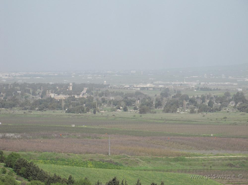 IMG_1694.JPG - Israele, Golan: punto panoramico di Quneitra. Oltre il confine, la città abbandonata di Quneitra e la bandiera della Siria