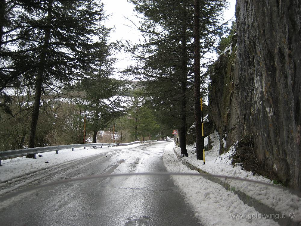 IMG_0021.JPG - Madonie, salita verso Portella Colla (m 1.428): neve sulla strada