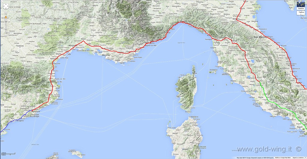 131223.jpg - 23.12. Barcelona (8.07) - Orte (Italia) (21.55). Km 1.287, viaggio h 13.48, guida h 10.39