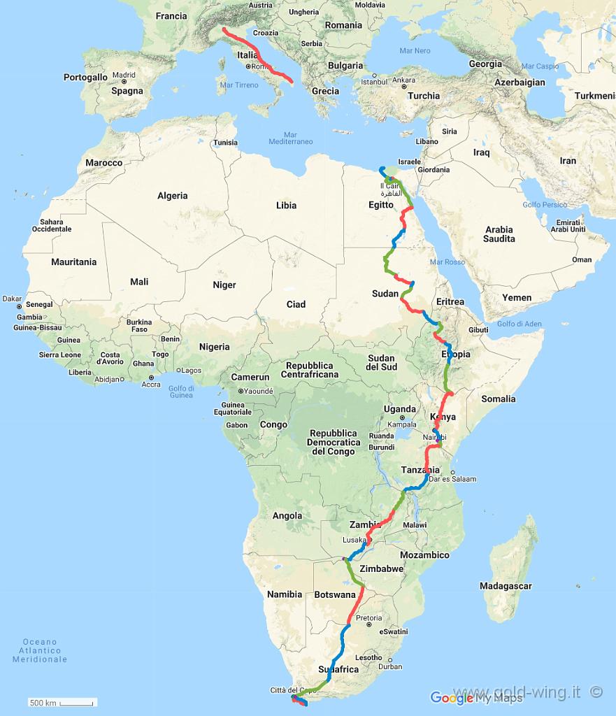 totale5.jpg - Il percorso totale: Lecce-Milano-Il Cairo-Alessandria-Città del Capo-Milano-Lecce. Km 14.900, viaggio giorni  32, h 273.11, guida h 199.02