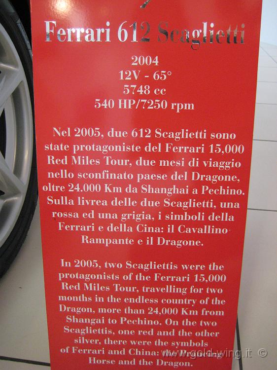 IMG_0236.JPG - Museo Ferrari: Ferrari 612 Scaglietti 15.000 Red Miles Tour (Cina)